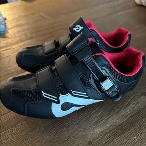 Peloton Black and White Cycling Shoes